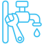 Faucet with a wrench, symbolizing plumbing services and emergency repairs by Andy The Plumber in Long Eaton and surrounding areas.