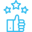 Ratings and reviews symbol representing customer satisfaction for bathroom renovation services by Andy the Plumber in Nottingham.