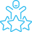 Customer review stars and silhouette icon representing satisfaction with gas appliance servicing by Andy the Plumber in Nottingham.